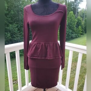 Victoria's Secret Purple Peplum Bodycon Dress Sz Med